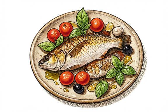 Branzino al Forno na Airfryer com Tomates Cereja e Azeitonas