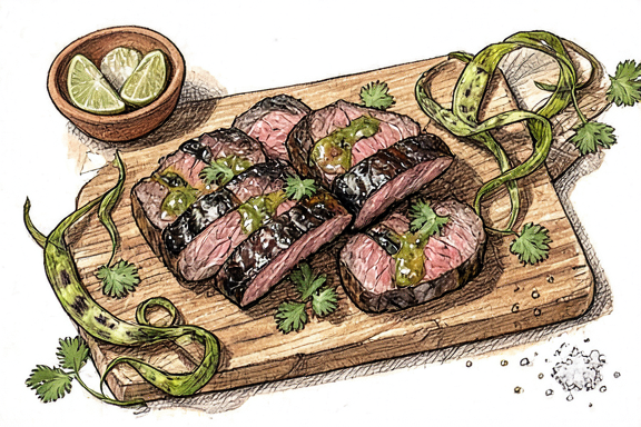 Carne Asada com Nopales na Air Fryer