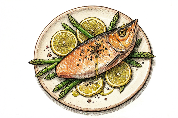 Salmão ao Limão com Espargos na Air Fryer