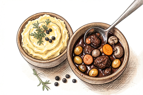 Bœuf Bourguignon com Puré de Batata