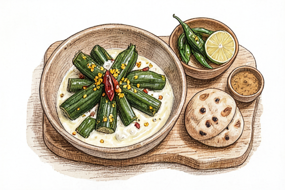 Bhindi Masala com Roti