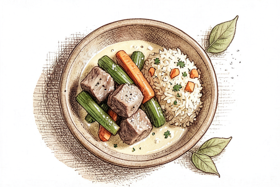 Blanquette de Veau com Arroz Pilaf