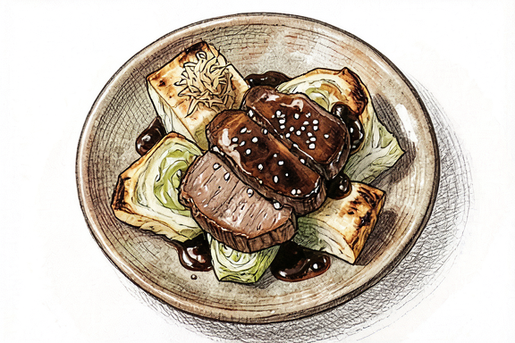 Buta Shogayaki com Couve Air Fryer