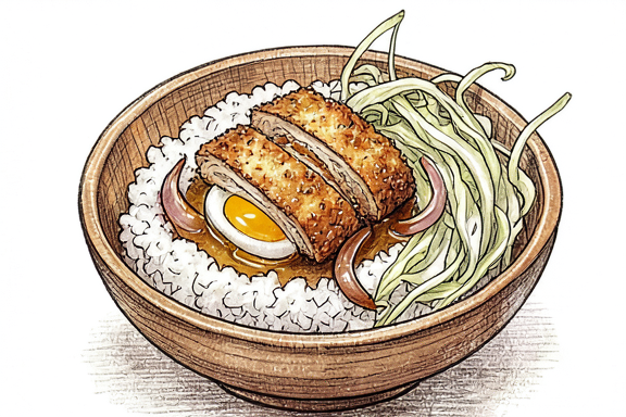 Katsu Don com Couve-Rábano Ralada