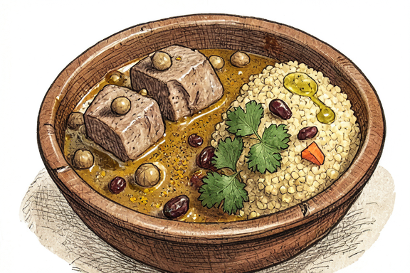 Tagine de Cordeiro Marroquino com Cuscuz