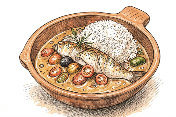 Peixe à Veracruzana com Arroz