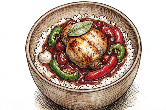 Poulet Basquaise com Arroz