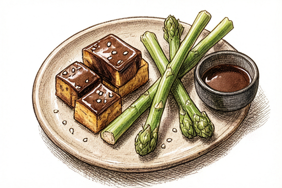 Tofu Teriyaki com Brócolos Air-Fryer